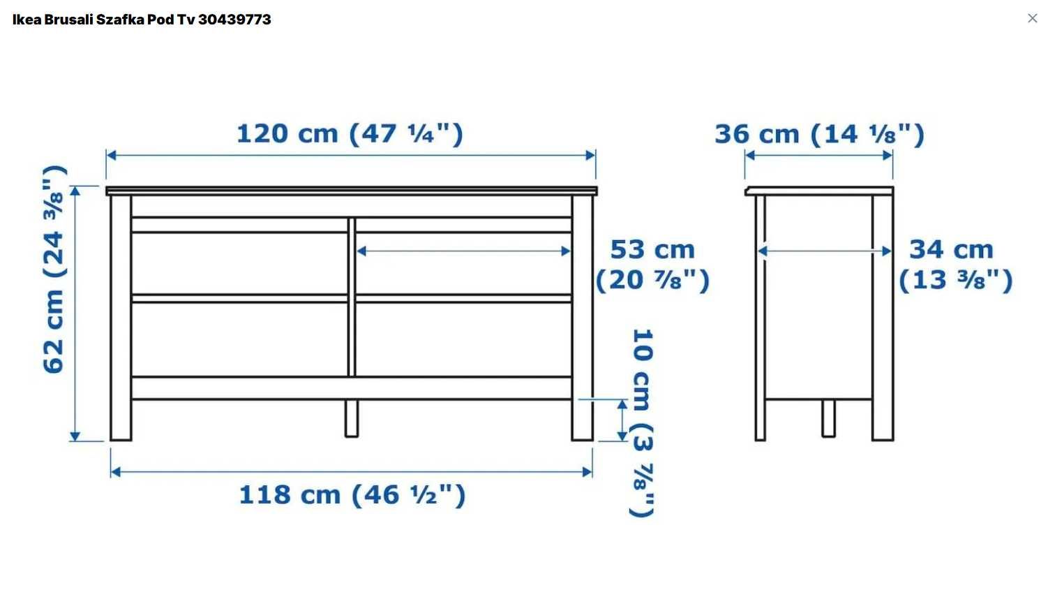 Szafka Pod TV Ikea Brusali, używana, stan dobry, GNIEZNO, PUSTACHOWO