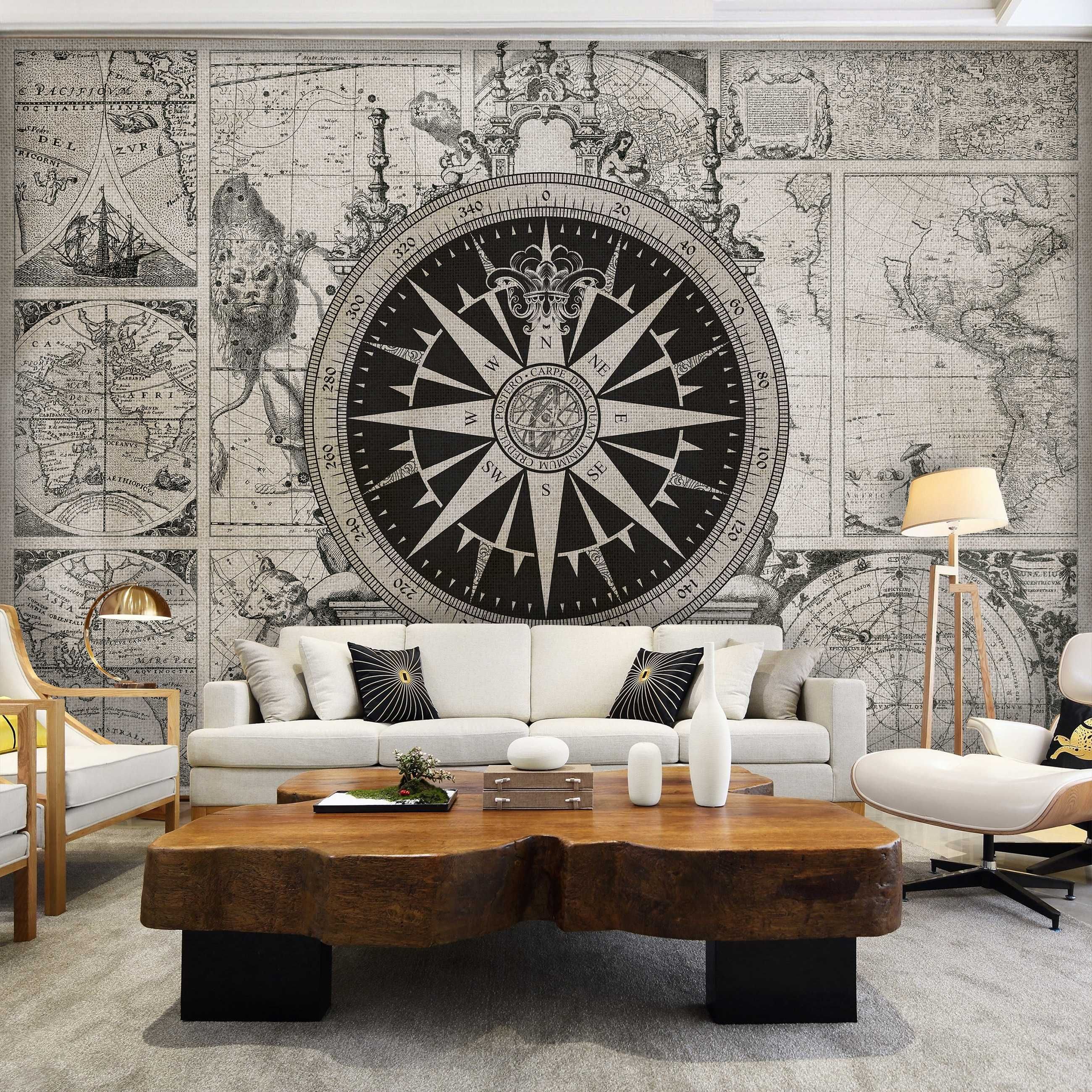 Fototapeta Mapa Świata Podróż Kompas Na Ścianę 3D Twój Rozmiar + KLEJ