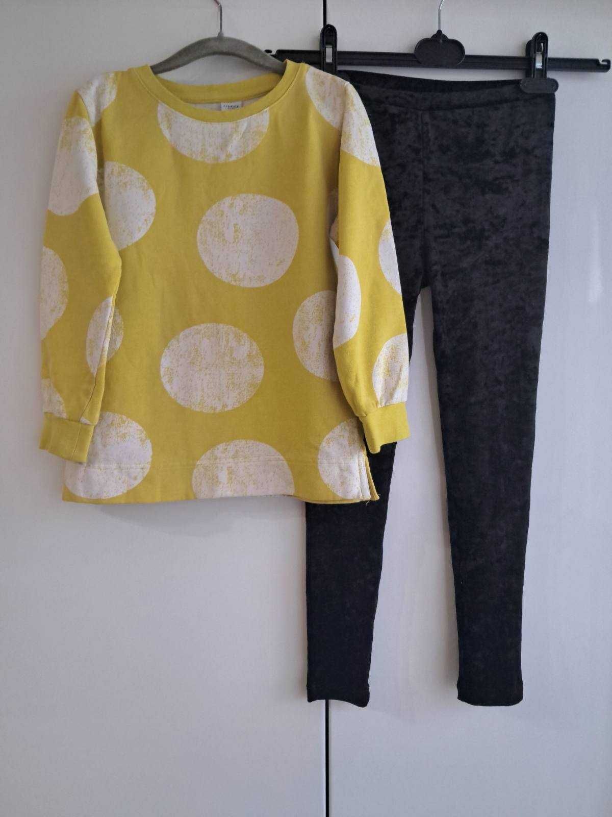 Cudny zestaw:) bluza welurowe legginsy roz 122/128