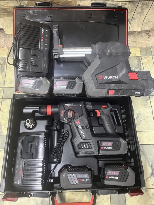 Wiertarka Wurth z odkurzaczem