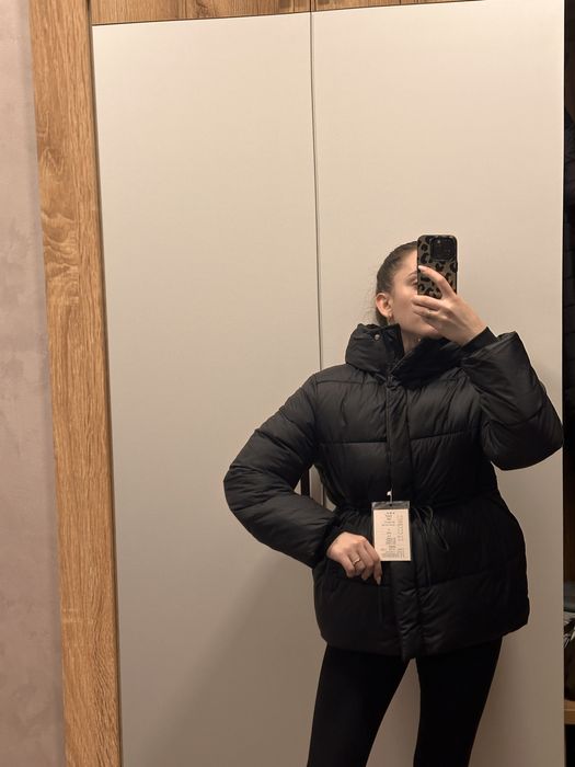 Трендова куртка пуфер єврозима НОВА на завязках верхній одяг жіноча