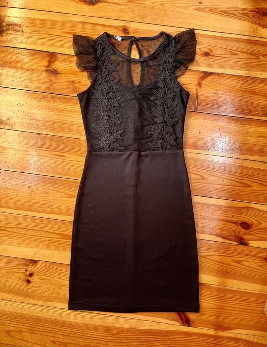 Платье мини черное