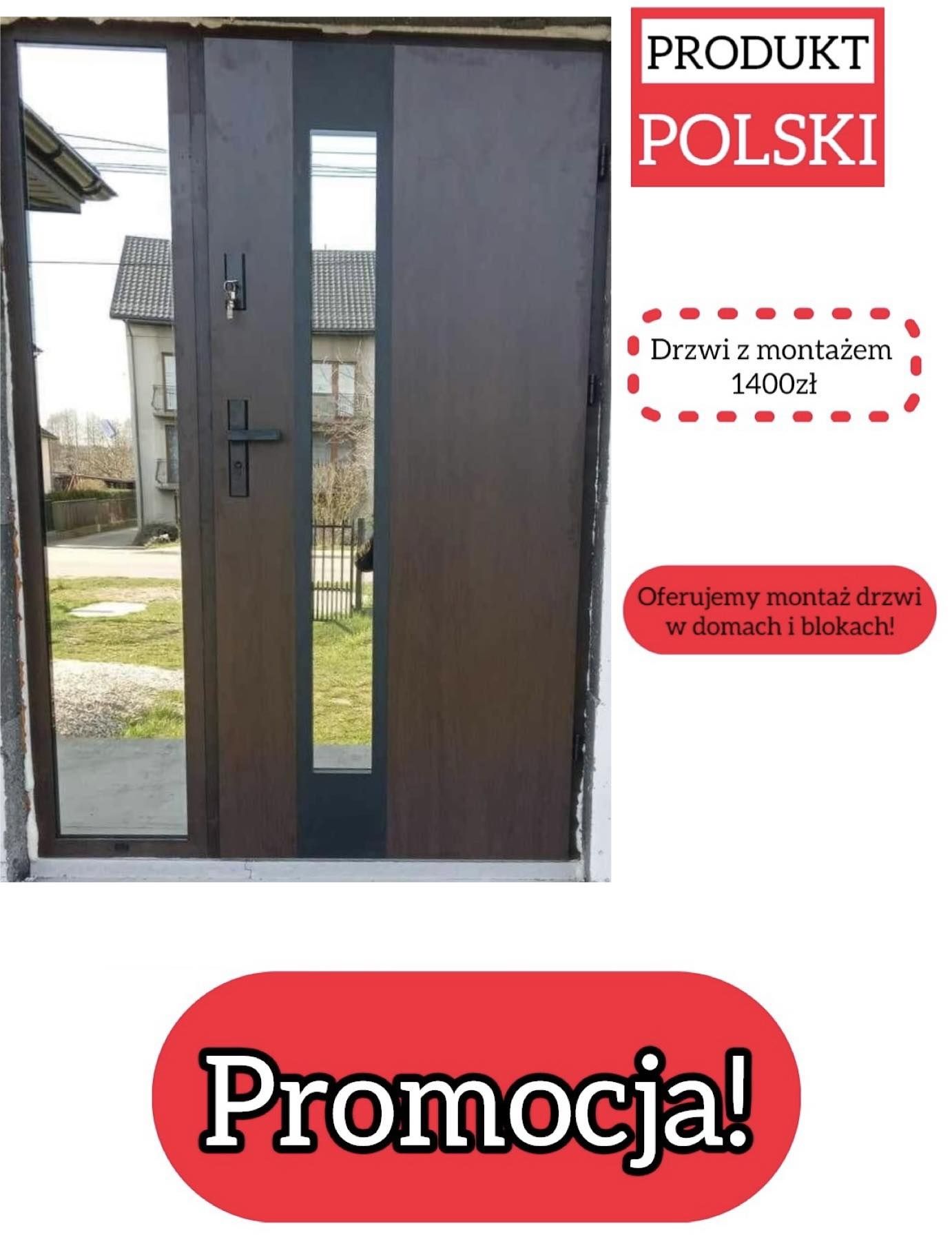Drzwi zewnętrzne z montażem szybki czas realizacji!!