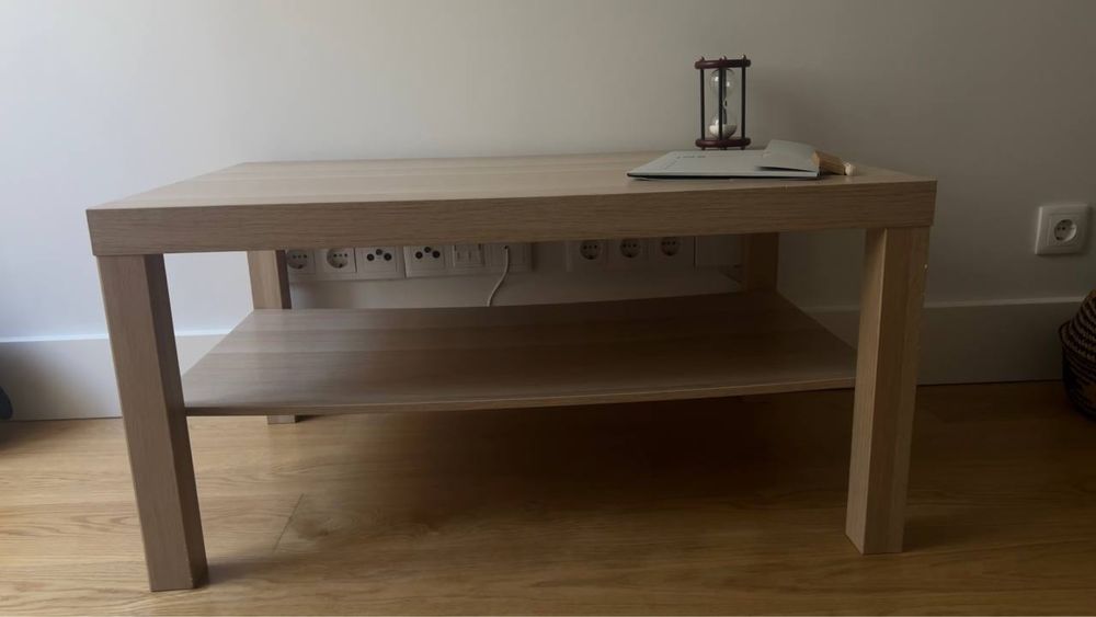 LACK Mesa de centro, ef carvalho c/velatura branca, 90x55 cm