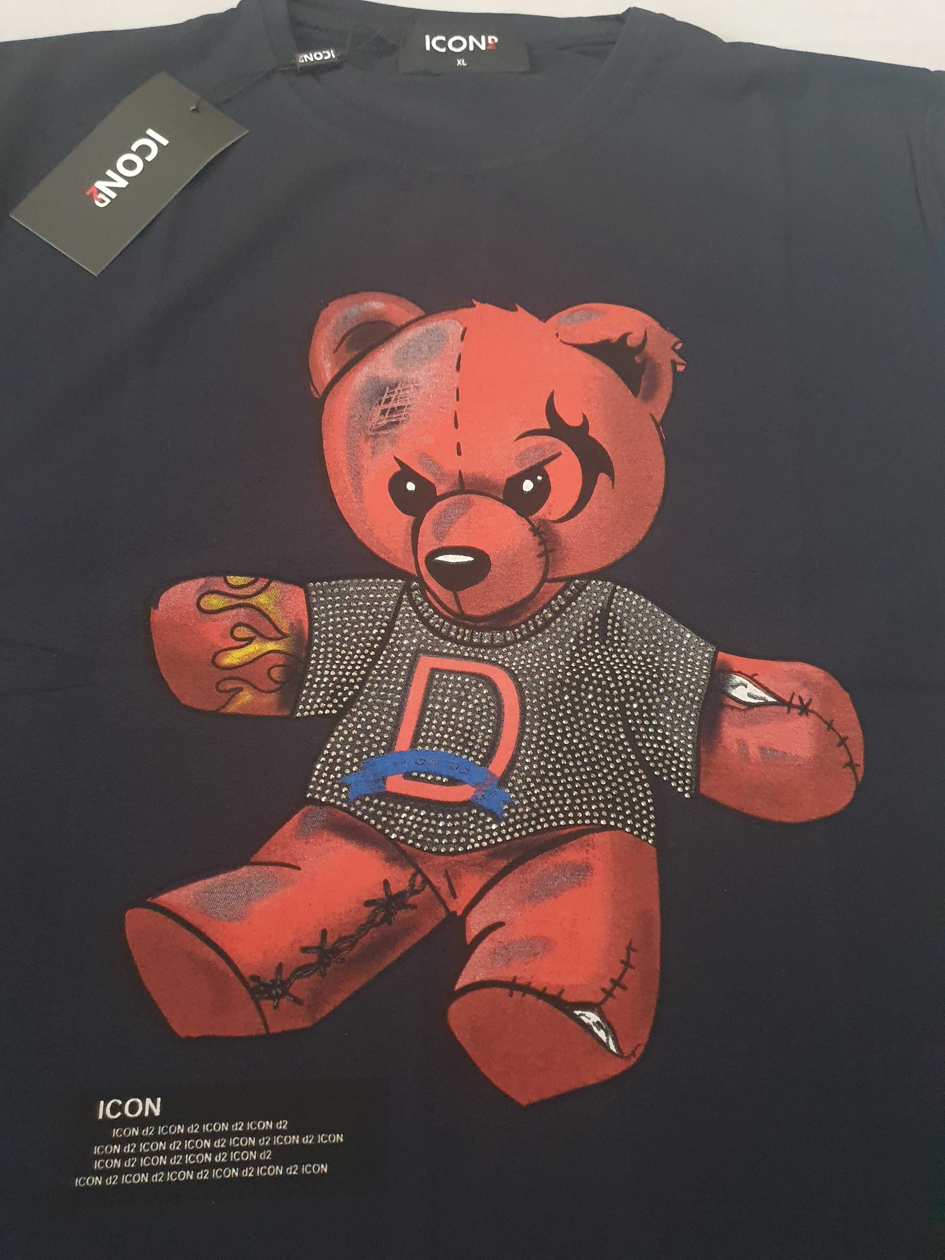 NOWA koszulka Dsquared2 Icon t-shirt miś Teddy L XL z misiem d2