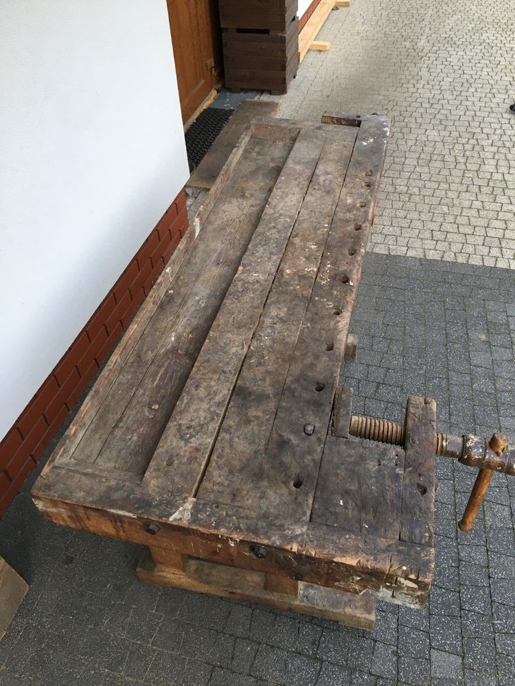 Strugnica stary stół stolarski warsztatowy