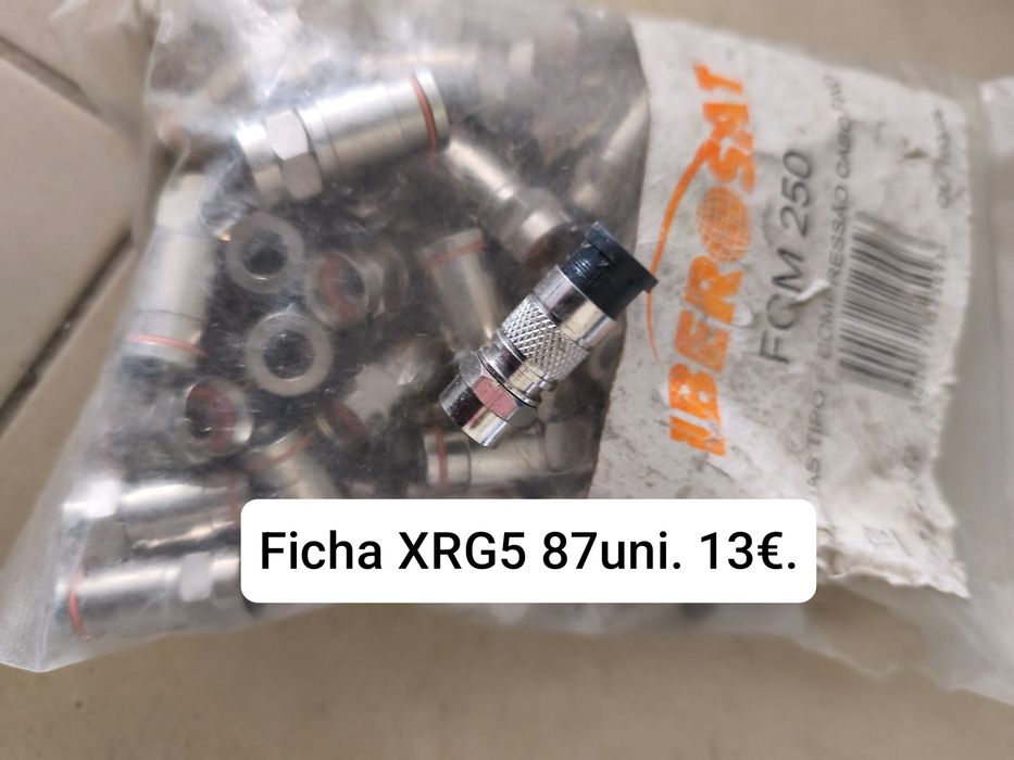 Vendo: Kit de Fichas e Conectores de Antena para TV