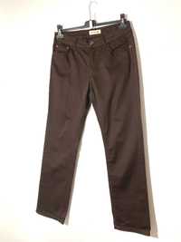 spodnie damskie typu proste brąz jeans klasyczne straight elastyczne