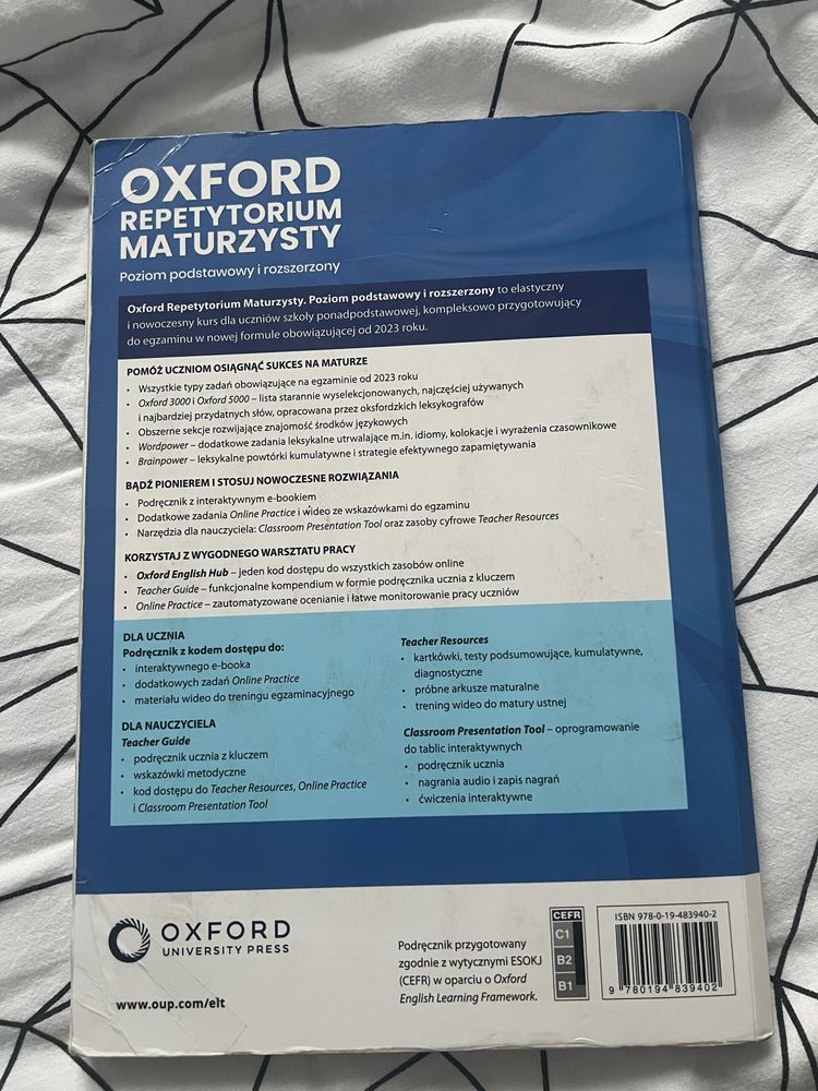 Repetytorium Maturzysty OXFORD | posiadam klucz odpowiedzi |