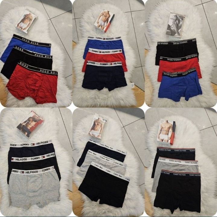 Nowe Bokserki Męskie 3pak CK Tommy Hugo Armani Lacoste Gucci