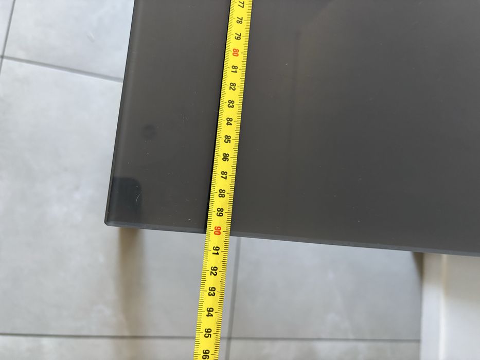 Mesa metal e vidro 90x90cm