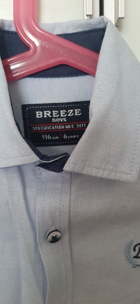 Elegancka koszula krótki/długi rękaw marki BREEZE Boys 116 błękitna ja