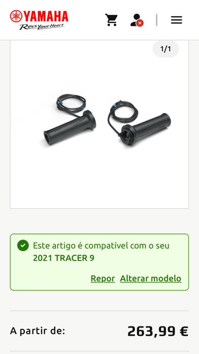 Punhos aquecidos originais Yamaha Tracer 9
