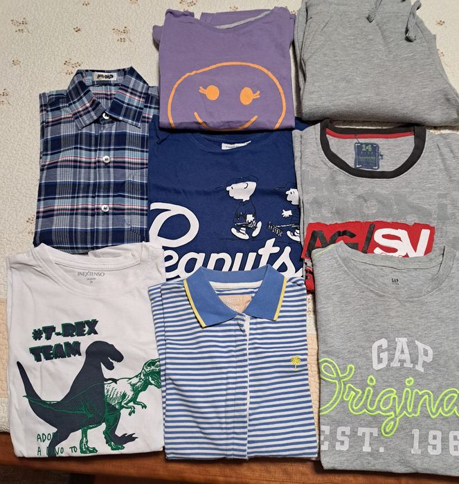 Conjunto 6 T-shirt 1 camisa 1 calça de Treino  -Rapaz T.13 e T.14