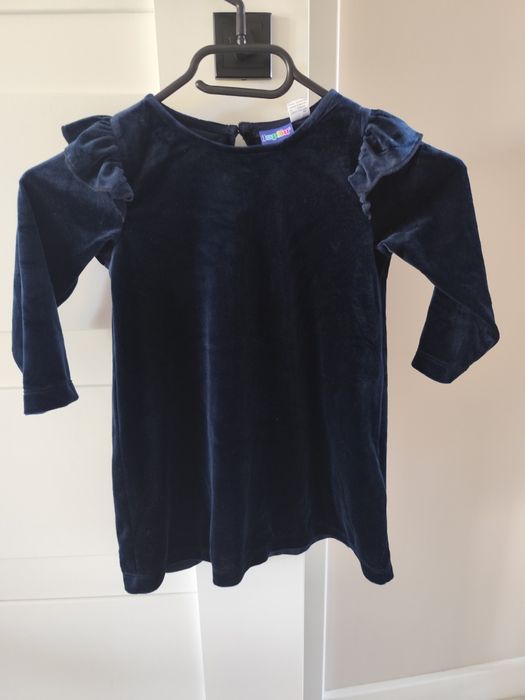 Sukienka granatowa welurowa 86/92 święta sesja