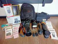 Canon EOS 60D + 580EX II + 4 obiektywy + grip + 2aku + pilot + torby