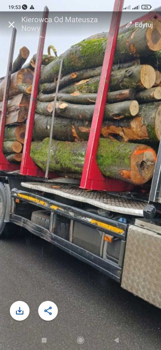 Drzewo drewno kominkowe opałowe wałki grab buk dąb buk brzoza olcha