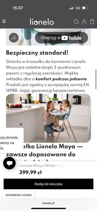 Krzesełko do karmienia Lionelo