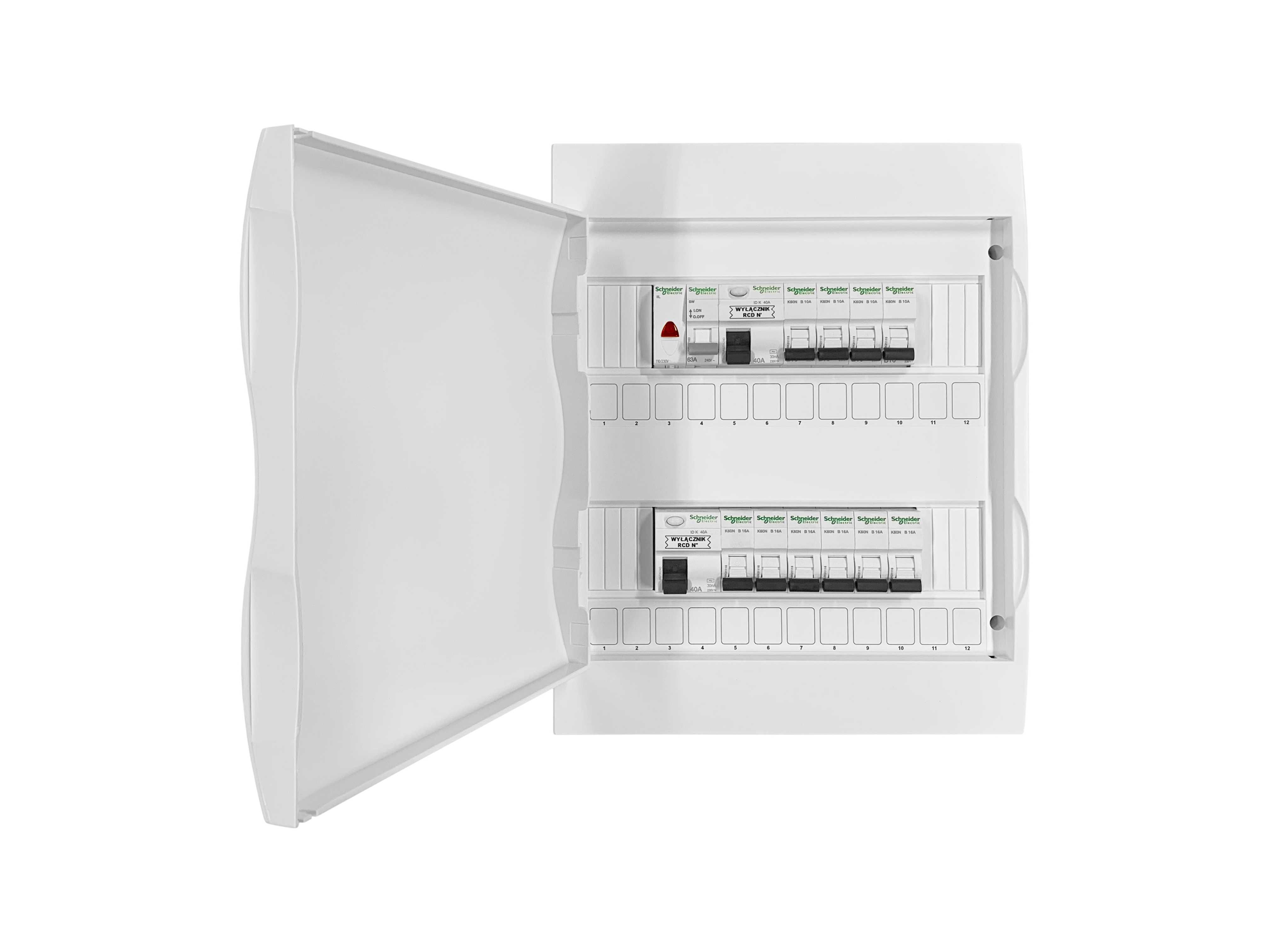 Rozdzielnica elektryczna natynkowa z zabezpieczeniami 2x12 modułów