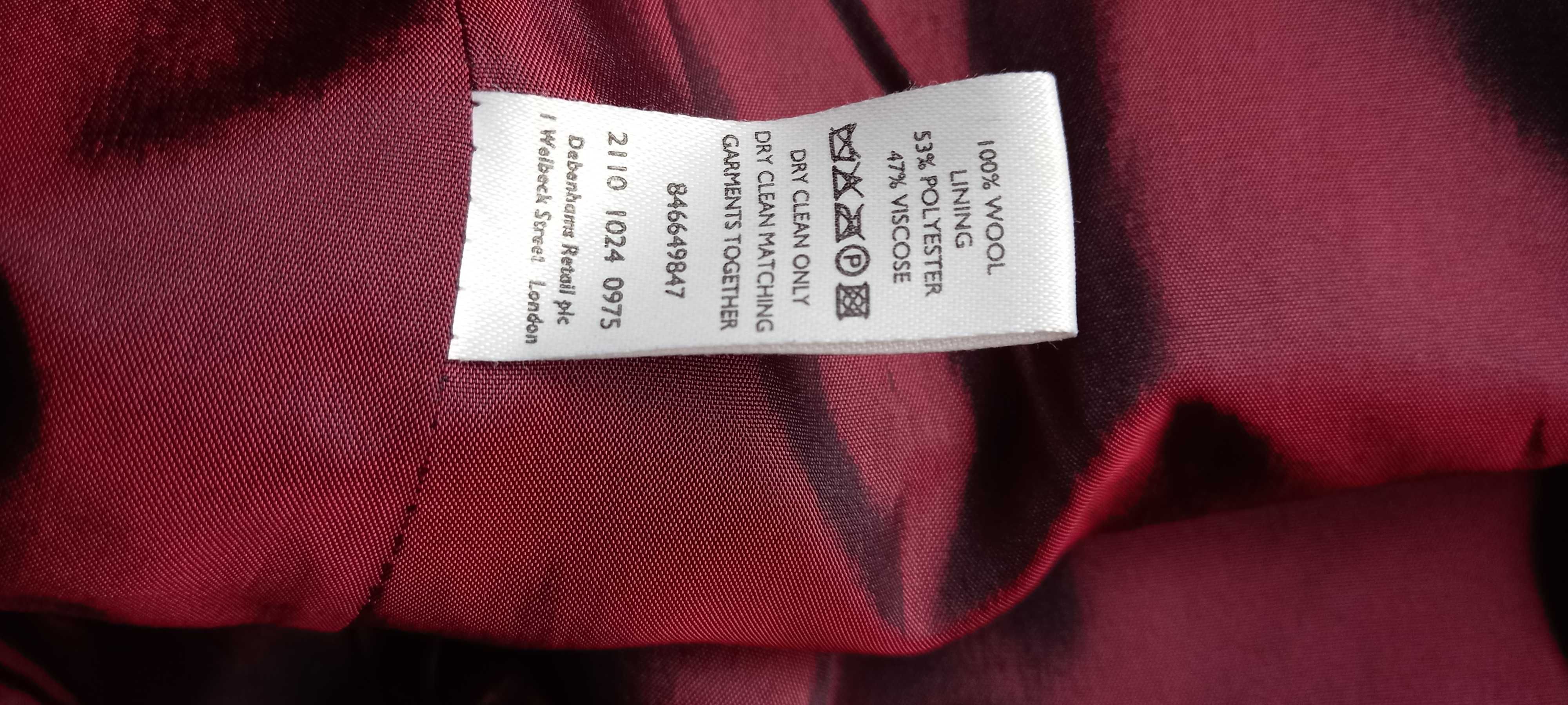 Jasper Conran 100% wełna długi żakiet marynarka r. XS / 34