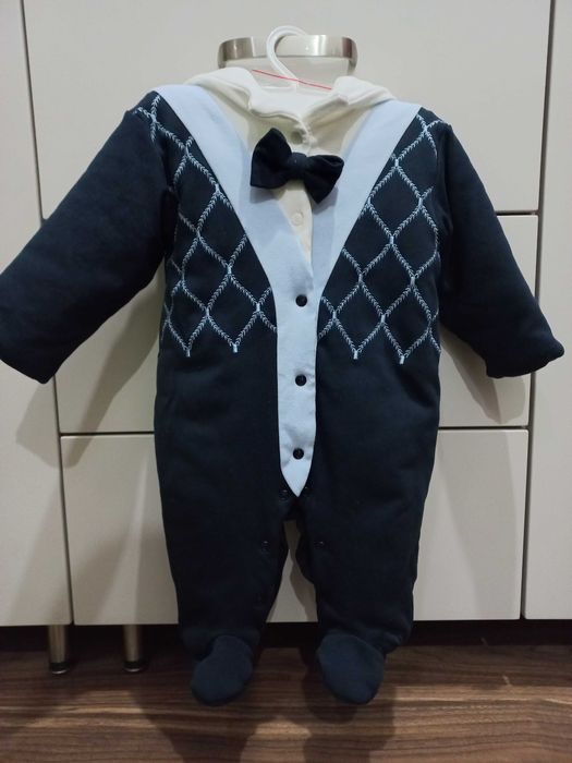 Elegancki kombinezon dla chłopca 68 chrzest/ święta