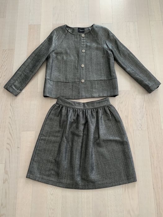 Костюм - куртка пиджак юбка , р S