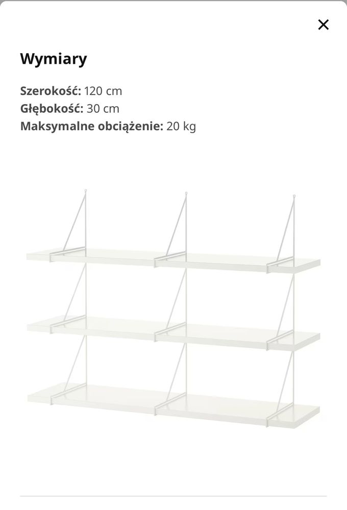 Półka wisząca Ikea BERGSHULT / PERSHULT