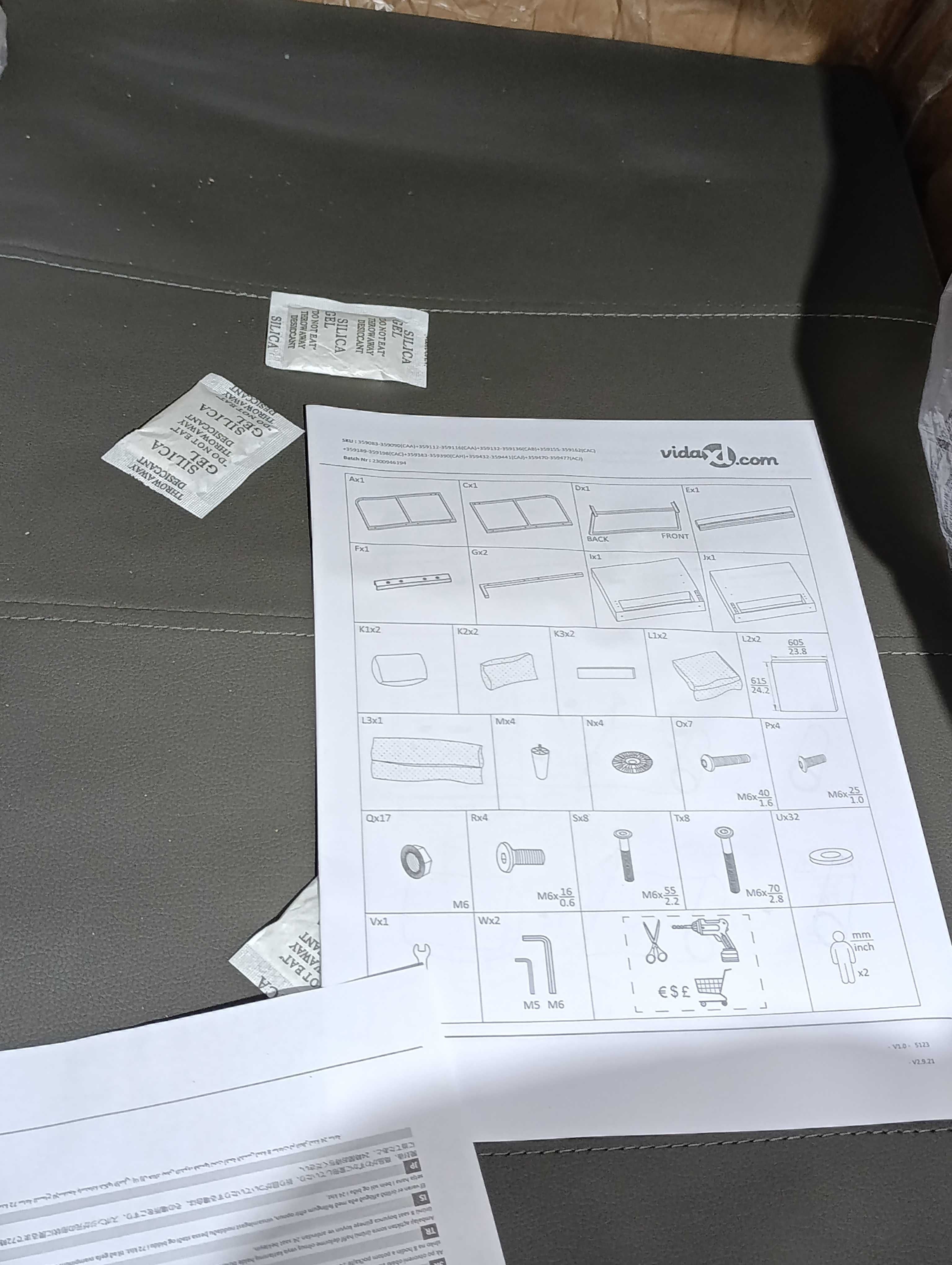 2 Osobowa Sofa kolor szary 120 cm sztuczna skóra