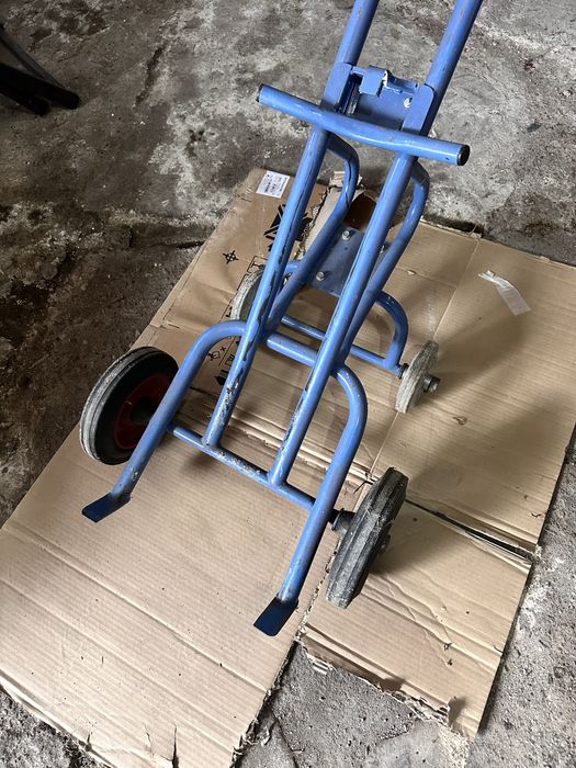 Wózek do beczek fetra, udźwig 300 kg, z 2 rolkami podporowymi
