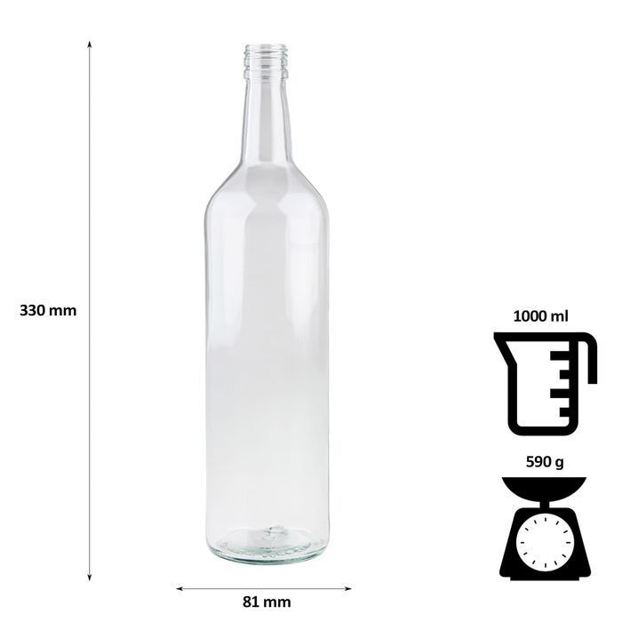 10x butelka MONOPOLOWA 1000 ml na weselę wódkę bimber z zakrętką