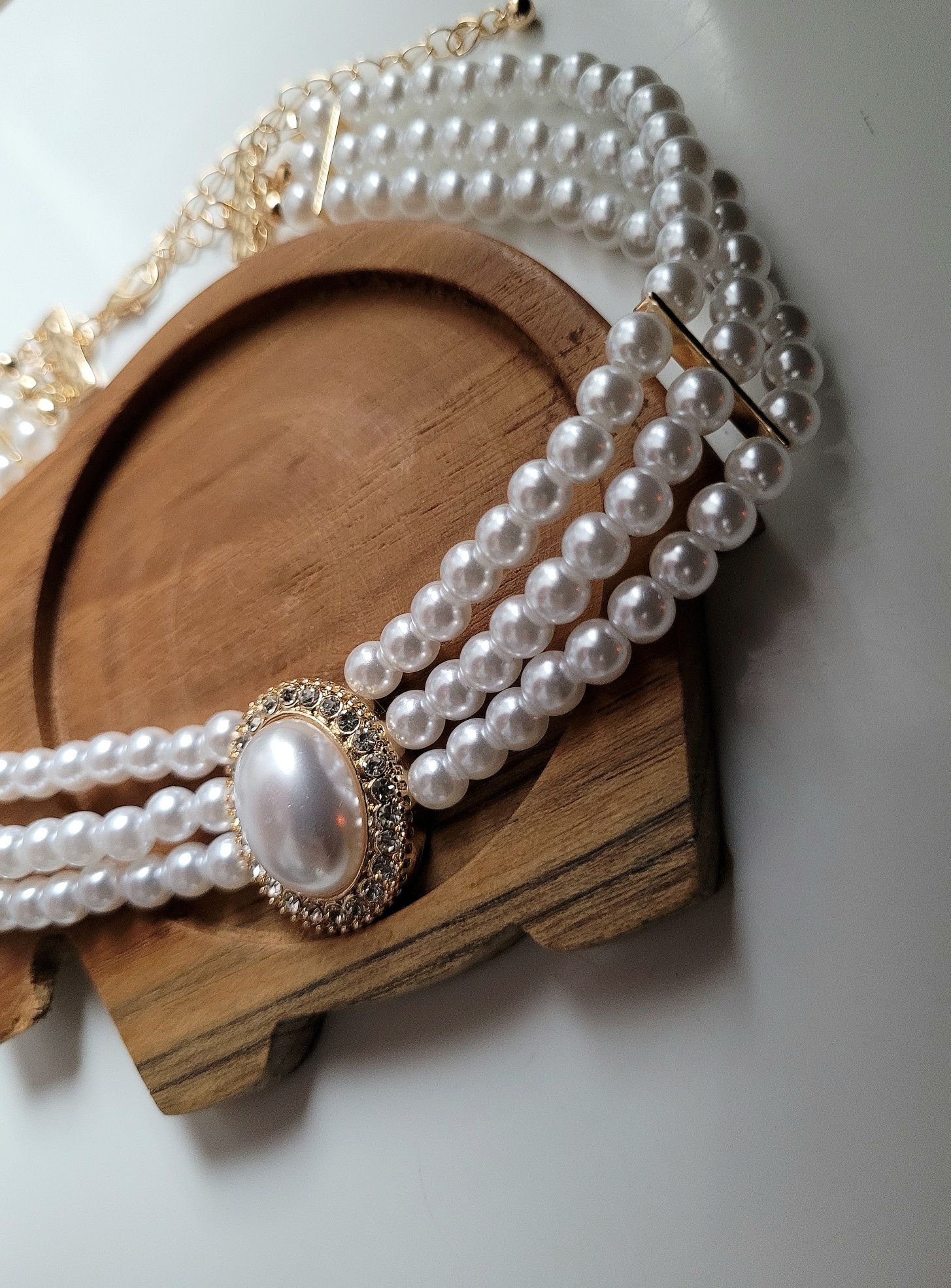 Romantyczny perłowy choker opaska na szyję elegancka klasyczna ślub