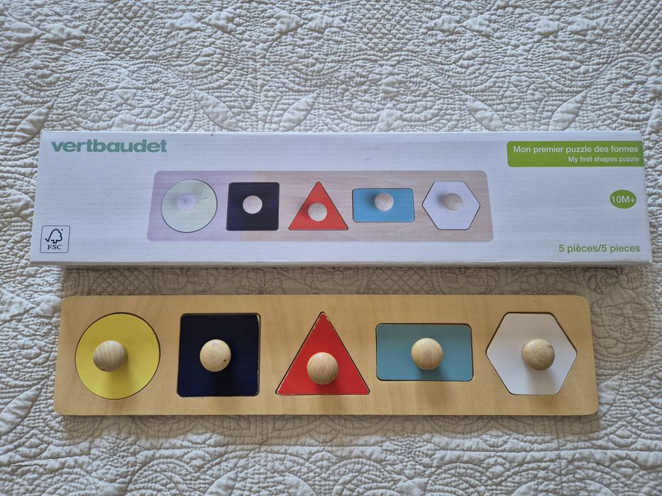 Brinquedo montessori bebé - primeiro puzzle madeira