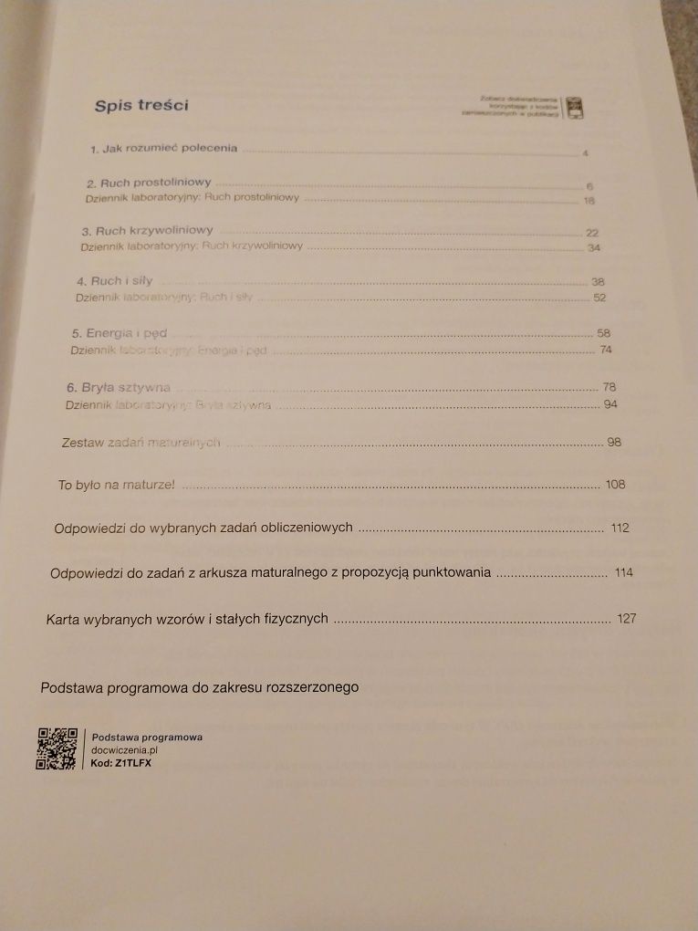 Zrozumieć fizykę Maturalne karty pracy 1
