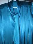 Blusa cetim seda azul