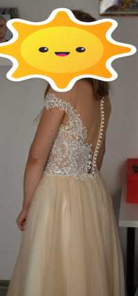 Piękna i niepowtarzalna suknia ślubna ecru Wielka promocja!!!400