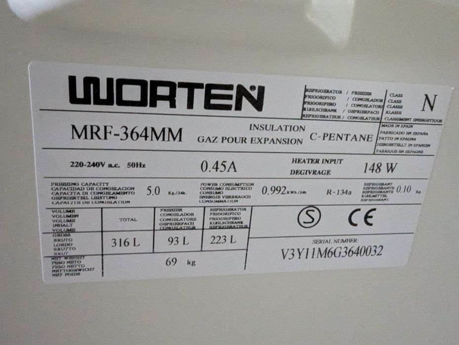 Frigorífico Worten usado