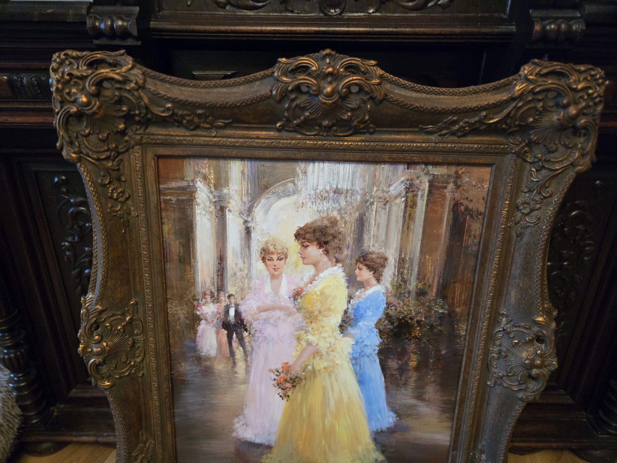 Oryginalny obraz olejny na płótnie Lucia Sarto ,,Przerwa w operze''
