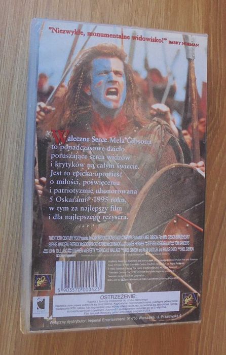 Braveheart Waleczne serce  Mel Gibson VHS