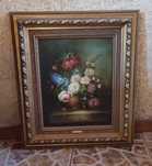 Quadro Floral pintado a oleo