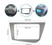 MOLDURA ADAPTADOR CINZA PARA RADIO 2-DIN PARA SEAT LEON 05-12