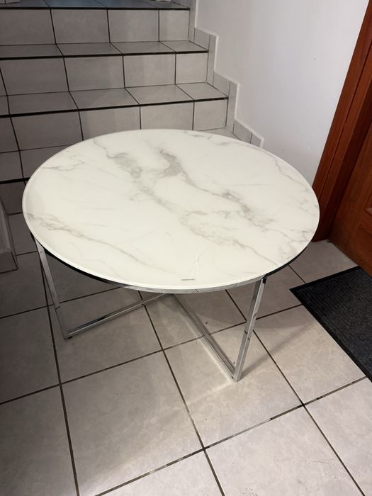 Stolik kawowy glamour 80cm srednica stół szklany