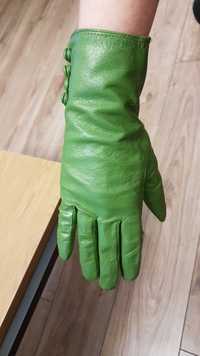Rękawiczki damskie rozmiar 7 zielone