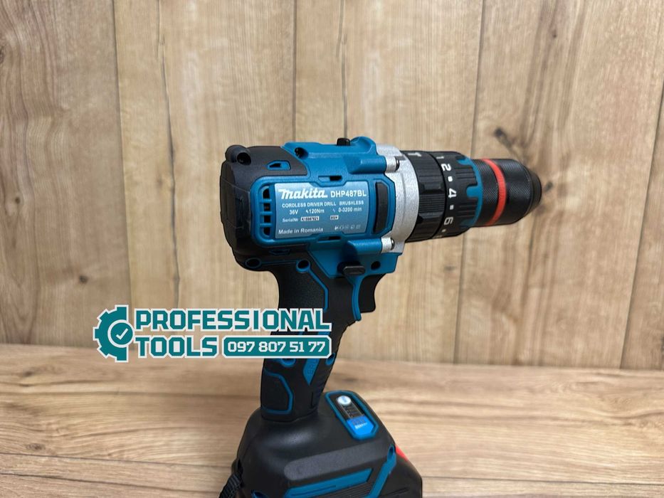 Акумуляторний Шурупокрут Makita DHP487BL має зажимний патрон 120Nm 13m