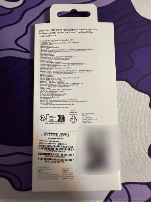 Оригинальный прозрачный чехол на Samsung A25/Закрытый прозрачный чехол