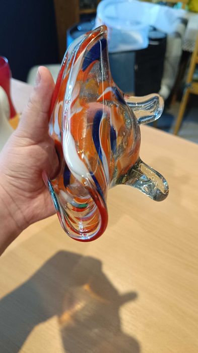 Stara kolorowa popielniczka z czasów PRL Duża