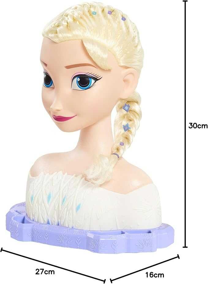 Frozen Elsa Deluxe Fryzjerska Głowa + Akcesoria Do Włosów