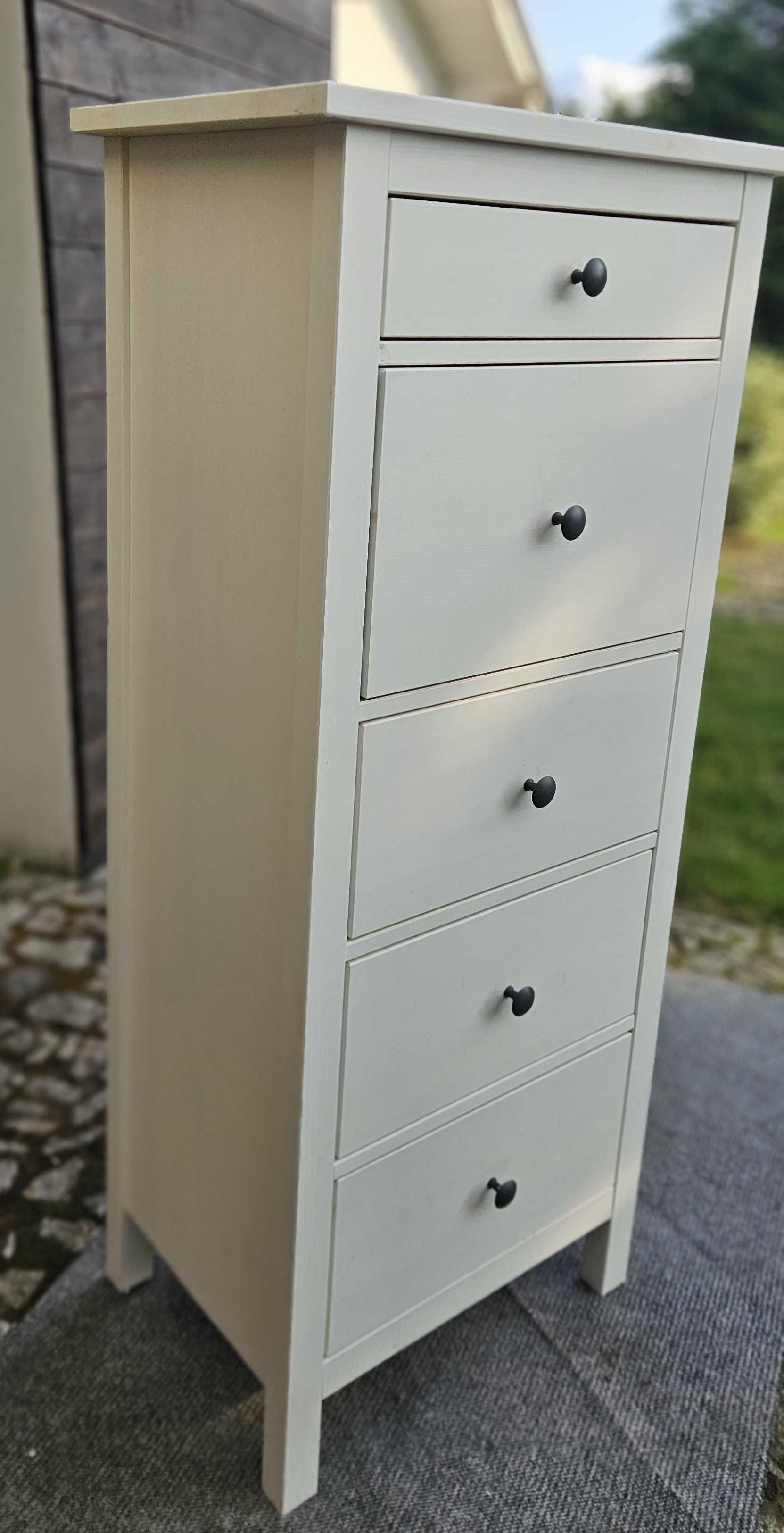 Komoda NORDBY 5 szuflad biały