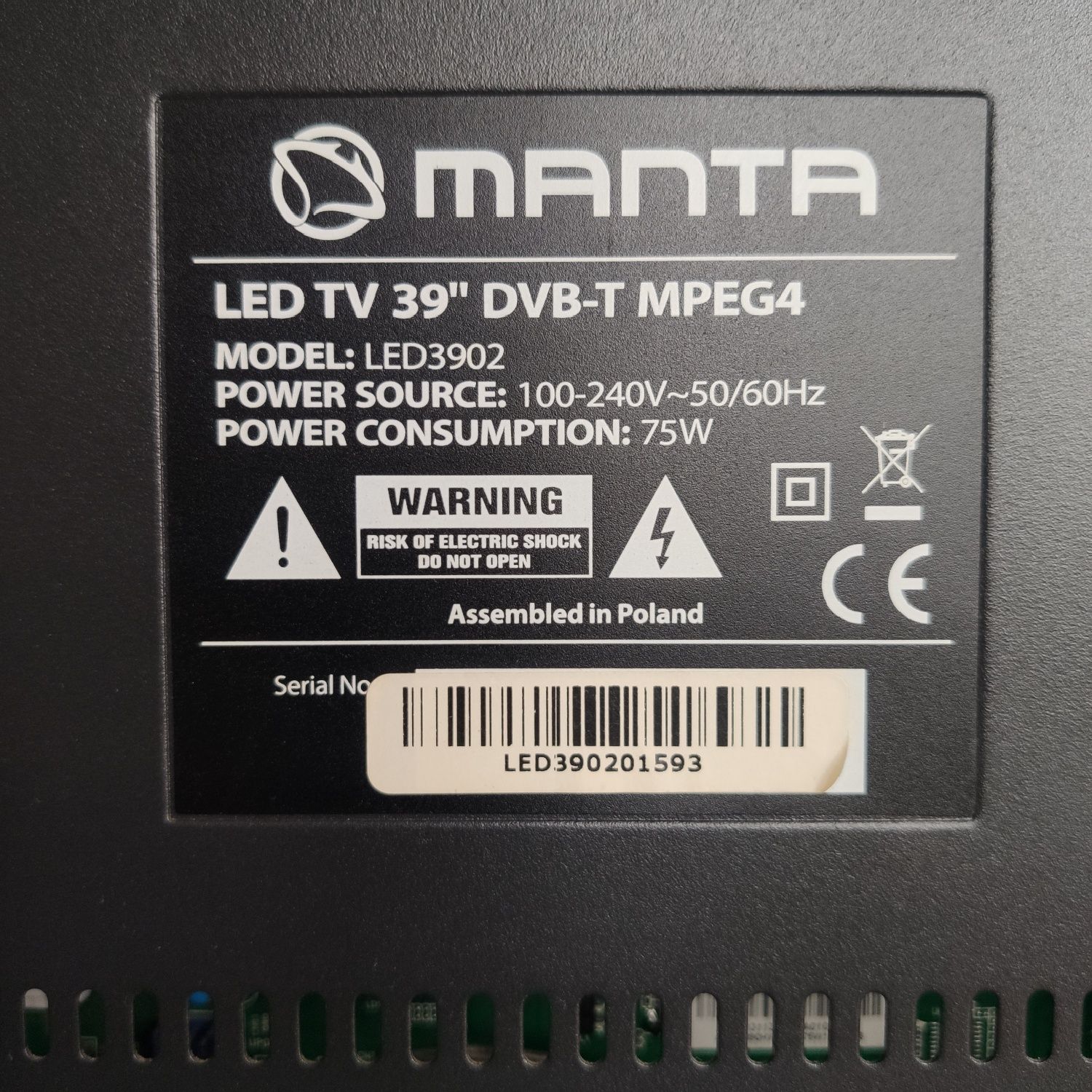TV LED 39 Manta  plus dekoder dvb t2