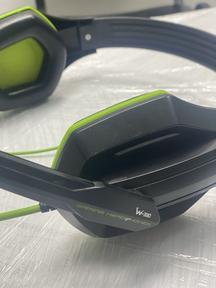 Наушники геймерские с микрофоном Gemix W-330 Black/Green