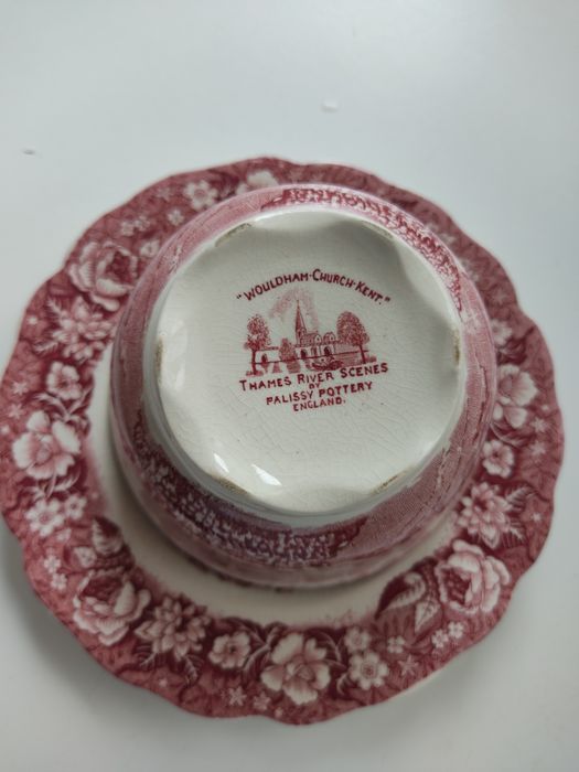 Prato e tigela da Palissy Poterry England, 1946